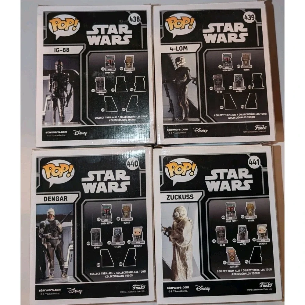 Funko Pop! Star Wars Bounty Hunter Collection of 4 In Box #438 #439, #440, #441